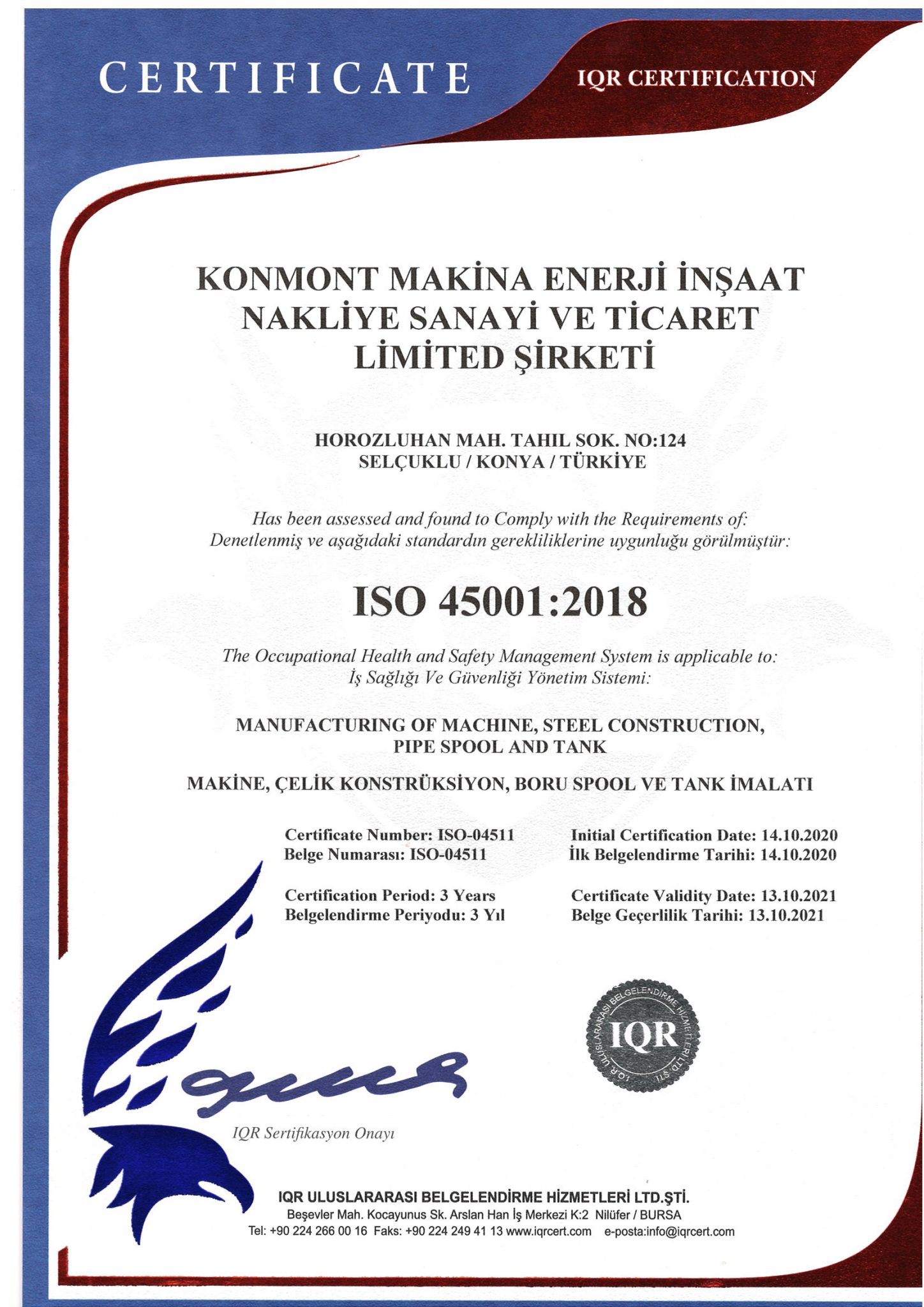 KONMONT ISO 45001