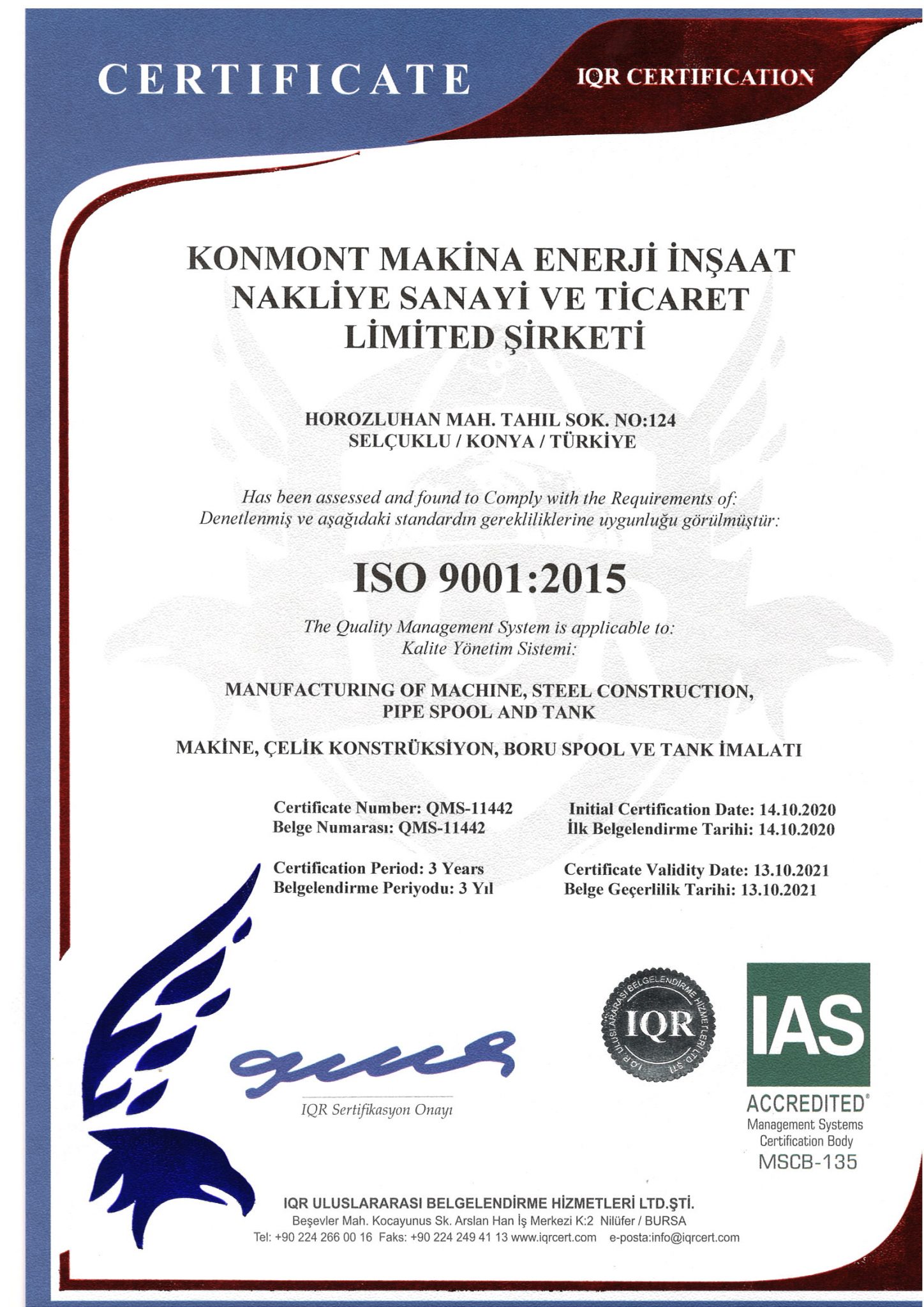 KONMONT ISO 9001